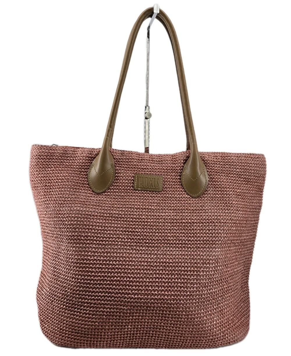 Pink Dust Rose Woven Hoxis Tote Shoulder Bag Purse Overnight Bag